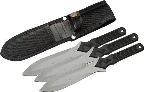 Szco Rite Edge 10in Dragon Throwing Knife 3PC SET W/Shth
