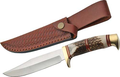 Szco Steel Stag 5.75in Wolf Hunter W/Sheath