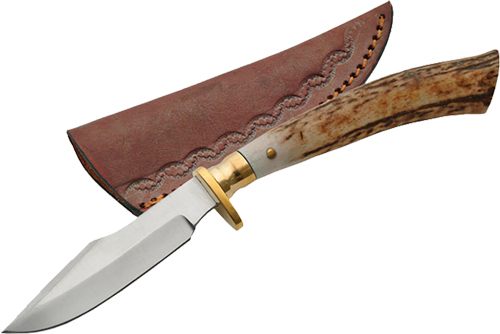 Szco Steel Stag 7.5in TIP Skinner SS Blade Sheath