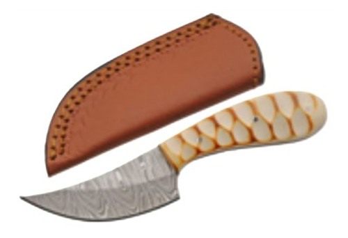 Szco Rite Edge 2.75in Grooved Burned Bone Skinner W Sheath