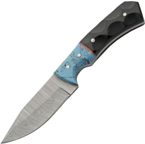 Szco Rite Edge 3in Turquoise Micarta Skinner W/Leather Shth