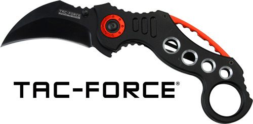Master Cutlery MC TAC-Force 2.5in Hawkbill Blade Folder Black/RED