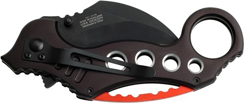 Master Cutlery MC TAC-Force 2.5in Hawkbill Blade Folder Black/RED view 2
