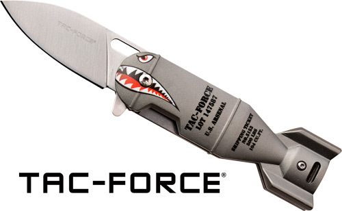 Master Cutlery MC TAC-Force 2.25in Drop Point Folder Grey Shark Bomb/SS view 2