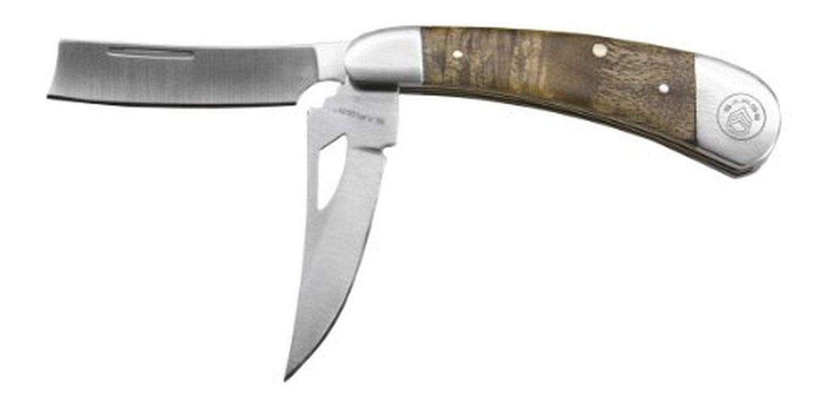 Sarge 3.5in 2 Blade Folding Knife with Burl Wood Handle (Sarsk-423) Categor