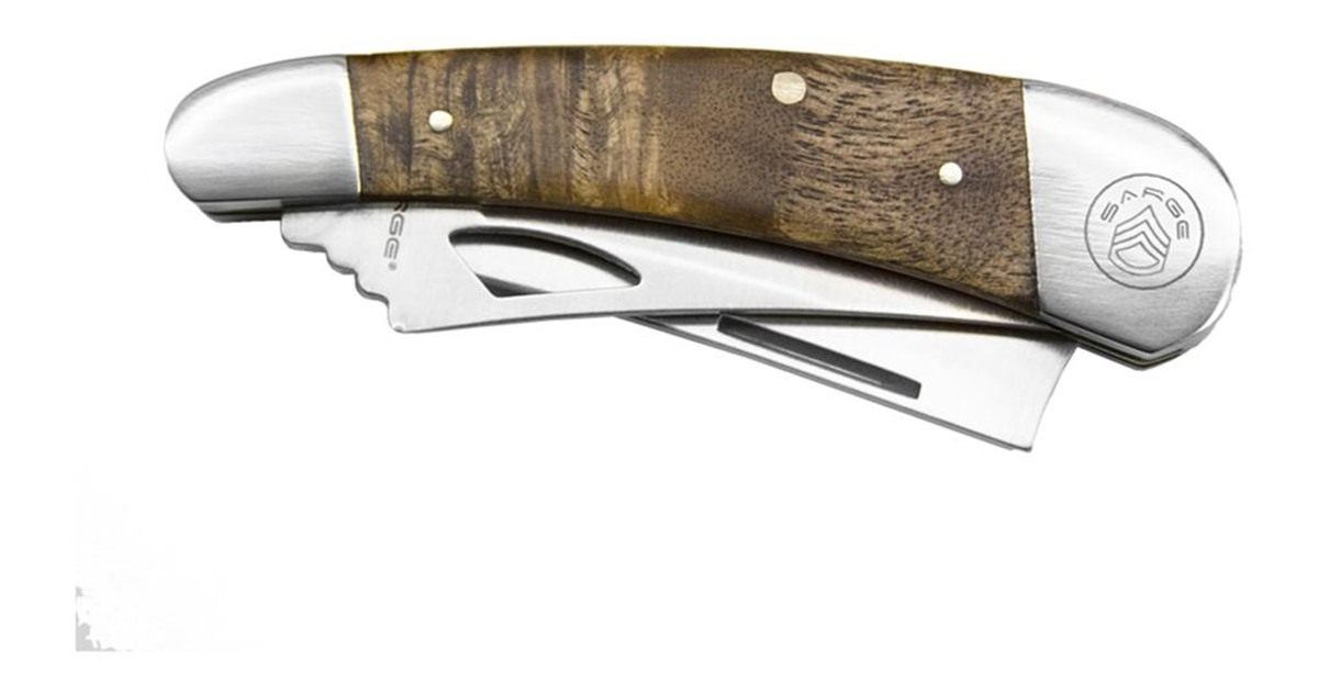 Sarge 3.5in 2 Blade Folding Knife with Burl Wood Handle (Sarsk-423) Categor view 2