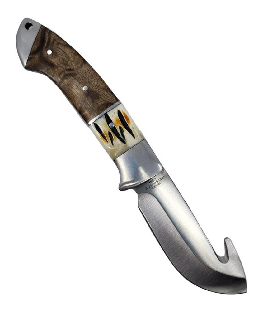 Sarge knives SK-912 Wood and Stag Gut Hook Fixed Blade Knife with 3-1/2-Inc view 3