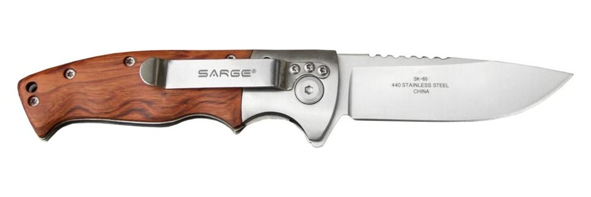 Sarge Knives SK-65 Flash Wooden Swift Assist Folder view 2