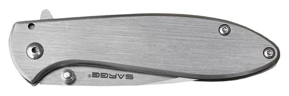 Sarge Knives Hawk Swift Assist Folder Knife 3-1/8in Clip Point Blade Chrome