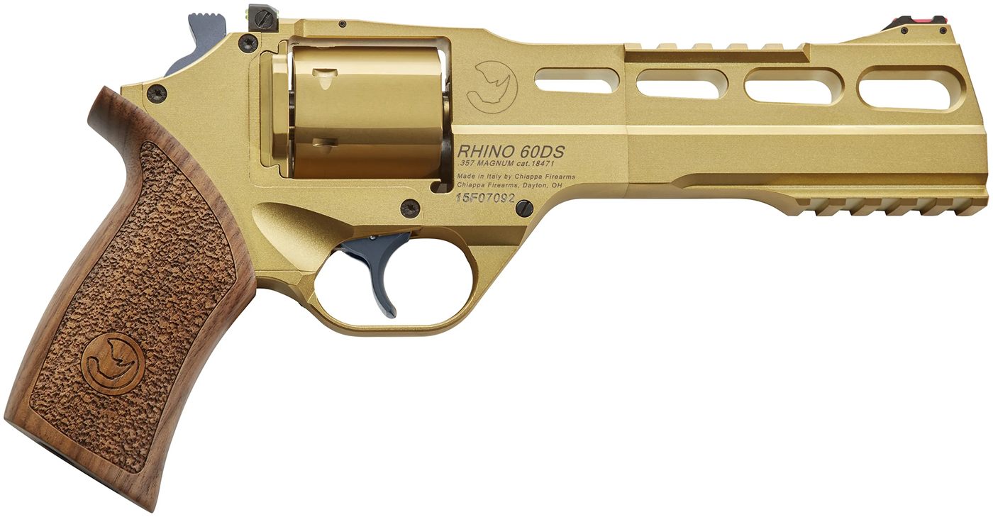 Chiappa Firearms 340225 Rhino 60DS Medium 357 Mag 6 Shot, 6in Gold Plated P