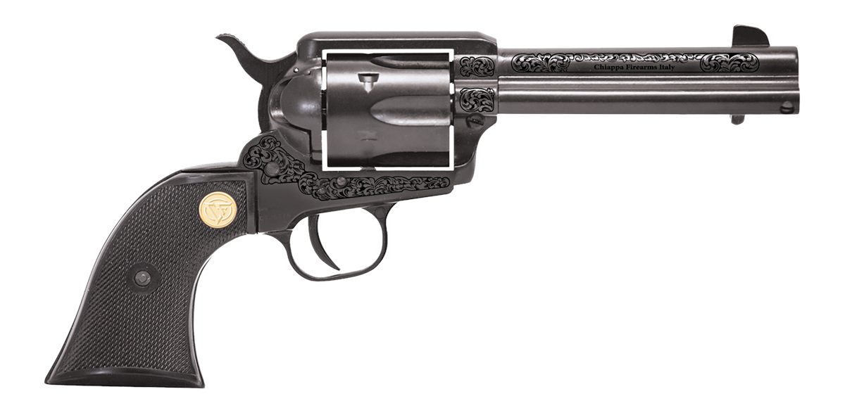 Chiappa 1873 Revolver SAA 22LR Pistol Black 4.75in Engraved