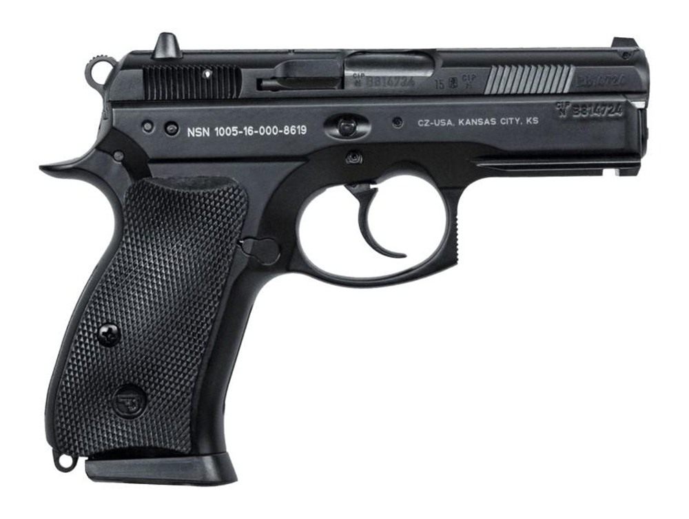 CZ USA 01199 P-01 Compact 9mm Luger 10+1, 3.75in Blued Steel Barrel, Black view 3
