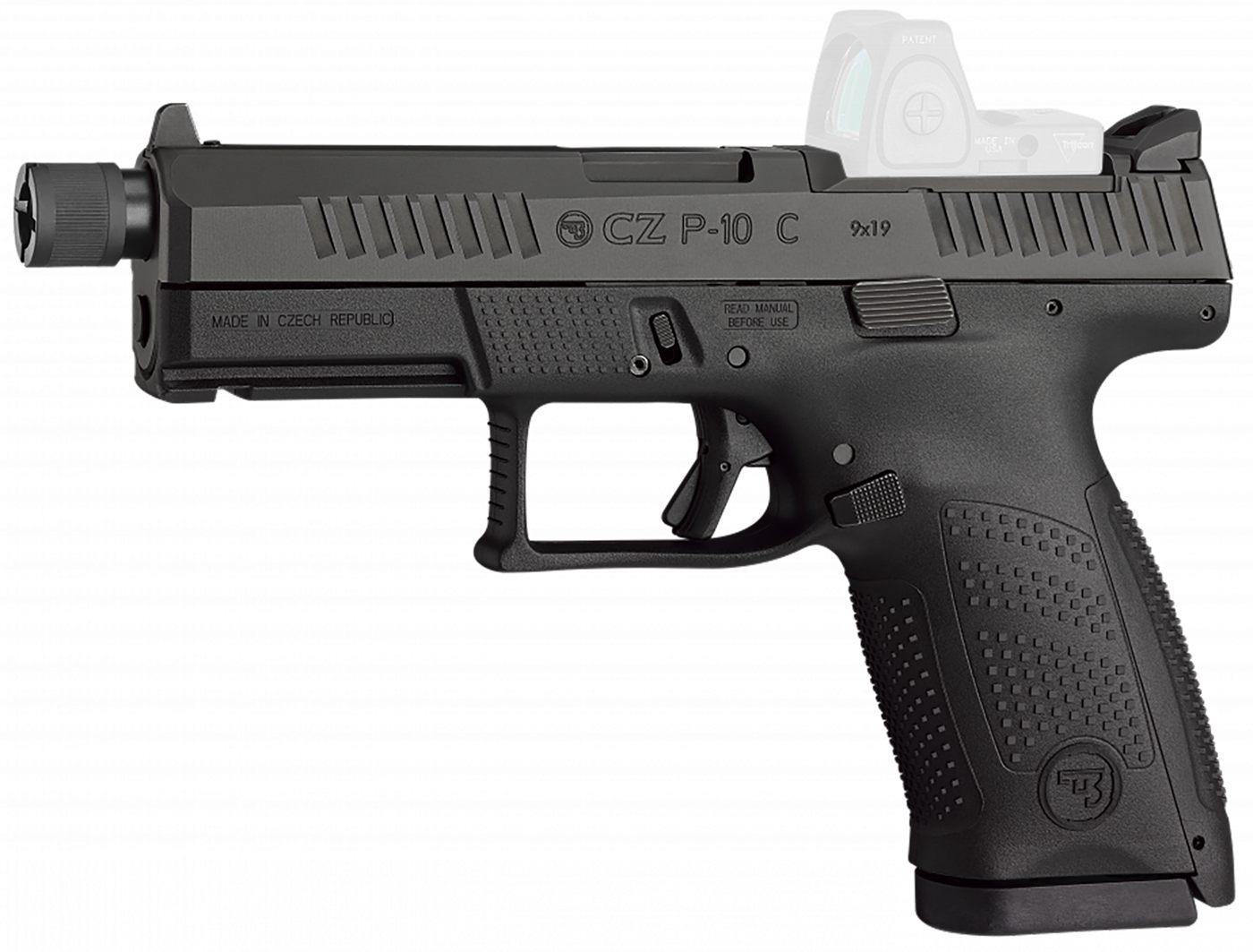 CZ USA 91513 P-10 C Compact 9mm Luger 17+1 4.02in Black Threaded Barrel, Ni