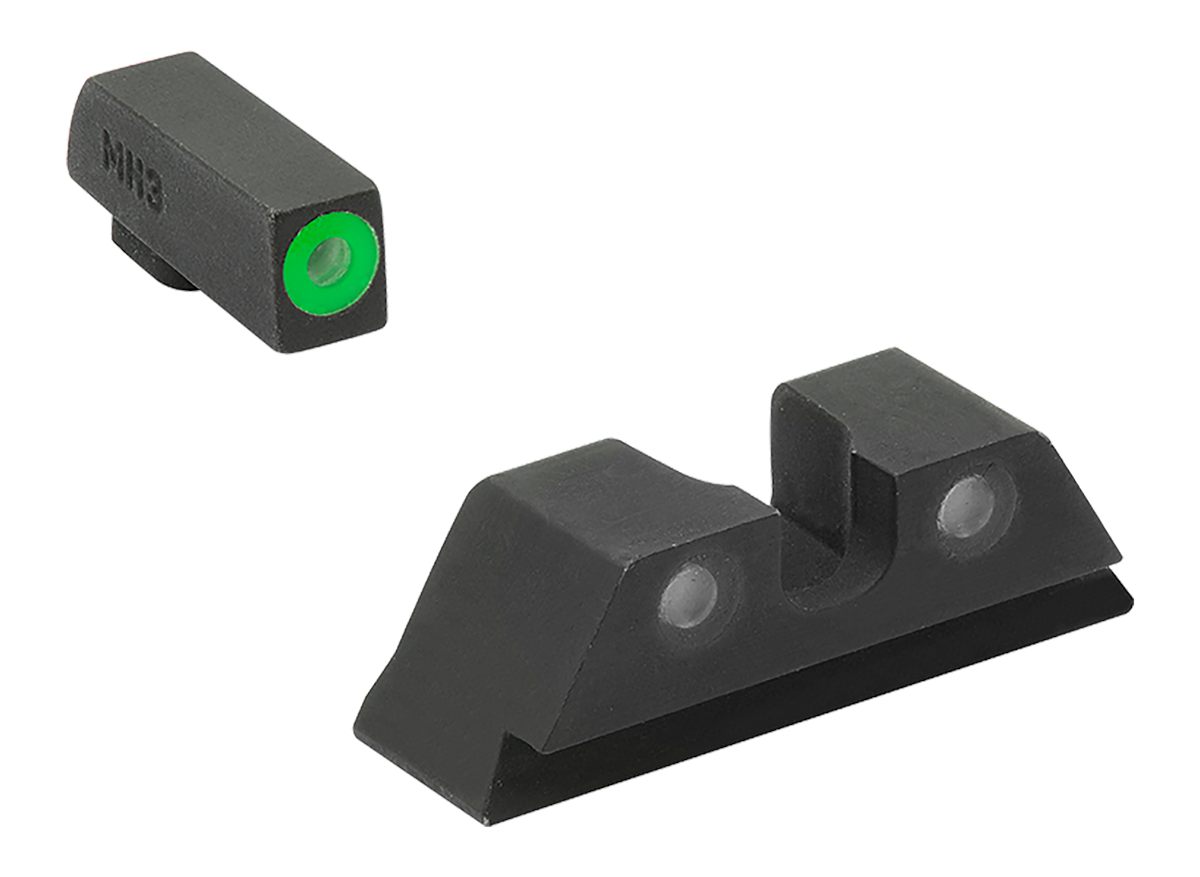 Meprolight Sights USA 402243111 Hyper-Bright Set Green Tritium/Black Compat