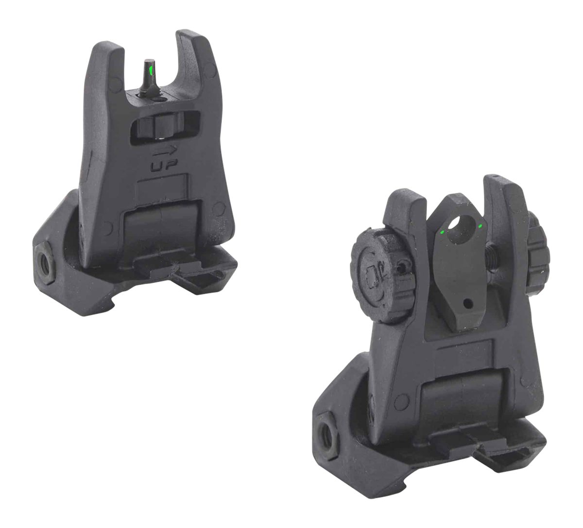 Meprolight USA 404100 Fubs Sight Set Black AR-15 Flip Up Green Tritium Fron