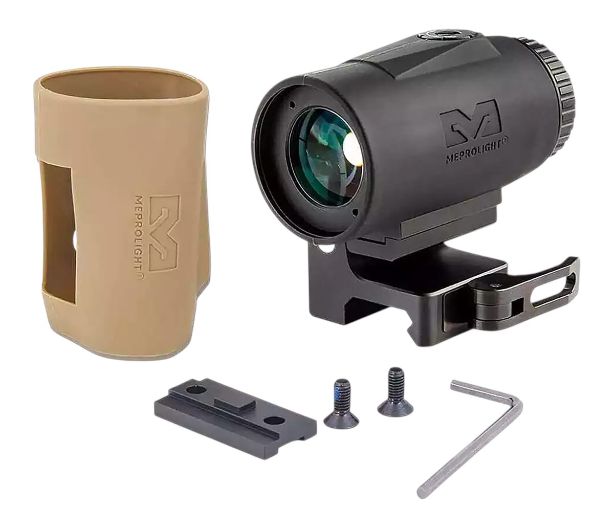 Meprolight USA 8016000200 MMX4 Micro Magnifier Black 4x24mm Picatinny Rail