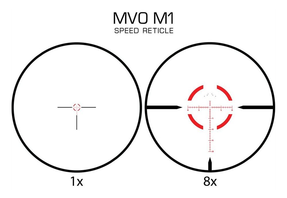 Meprolight Sights USA 901245701 MVO Matte Black Anodized 1-8x28mm 34mm Tube view 2