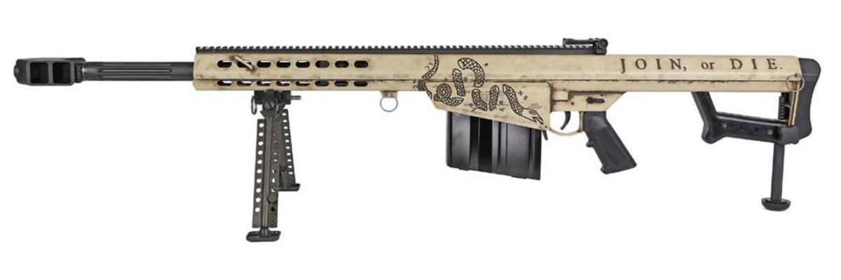 Barrett 20152 M82A1 America 250 50 BMG 10+1 Black Fluted Barrel, Steel Rece view 2