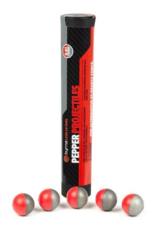 Byrna Technologies Pepper Projectiles 5-CT Tube .61 CAL Fits CL Launcher view 2