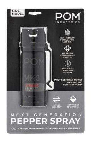 POM Pepper Spray MK3 Professional Model Black 2 oz