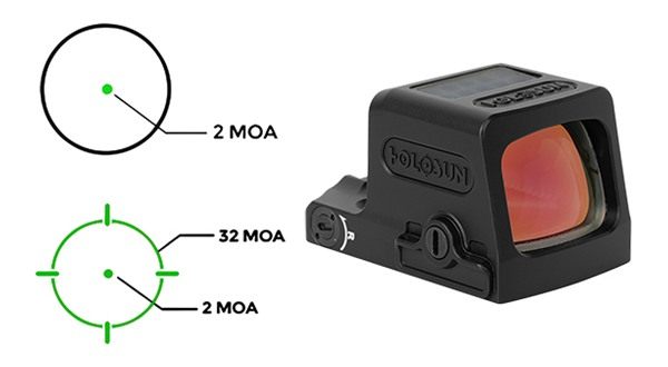 Holosun Technologies Epsgrmrs Black Anodized 1 x 0.63in x 0.91in 2 MOA Gree view 3