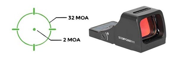 Holosun Technologies SCSMP2GR MP2 Black Anodized 1 x 0.58in X 0.77in 2 MOA view 3