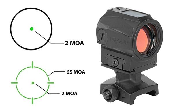 Holosun Scrsgrmrs Black Anodized 1 x 20 mm 2 MOA Green Dot/65 Circle Multi view 2