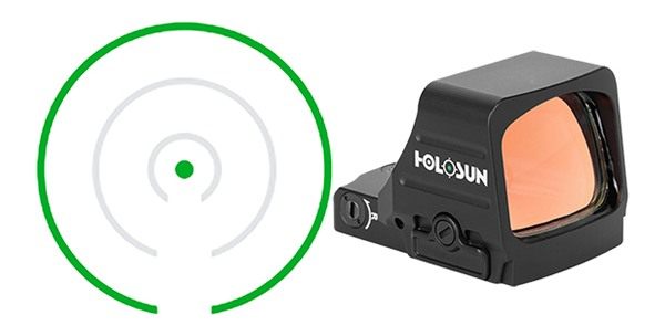 Holosun HE507COMP-GR CRS 2 MOA Dot 8/20/32 Circle Reflex Pistol Sight with view 3