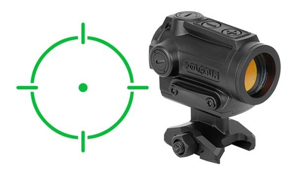 Holosun Technologies Aromrsgr Black 1x 2 MOA Green Dot/65 Circle Reticle view 3