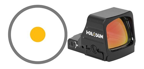 Holosun Technologies 407 Gold DOT 6MOA LRG Open Lens Full Size Pistol view 2