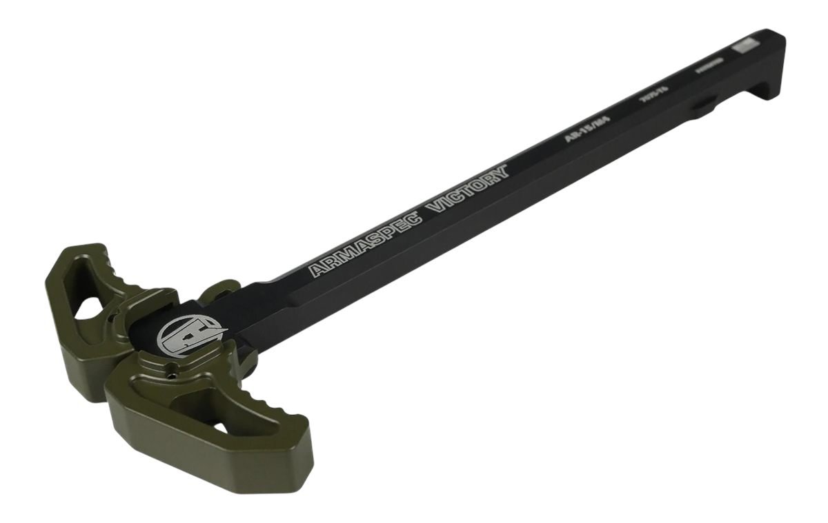 Armaspec ARM161-ODG Victory Charging Handle Green Aluminum Ambidextrous