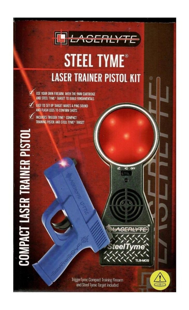 Laserlyte Fullsize Trainer Pistol and SteelTyme Target view 2