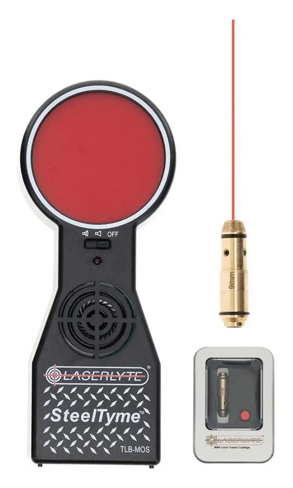 LaserLyte Cartridge Trainer and Bore Sight SteelTyme Target 9x19