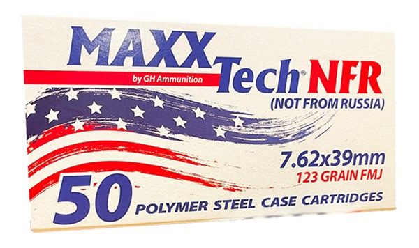 Maxxtech NFR Steel Case Rifle Ammunition 7.62x39mm 123gr FMJ Boxer Primed 2 view 2