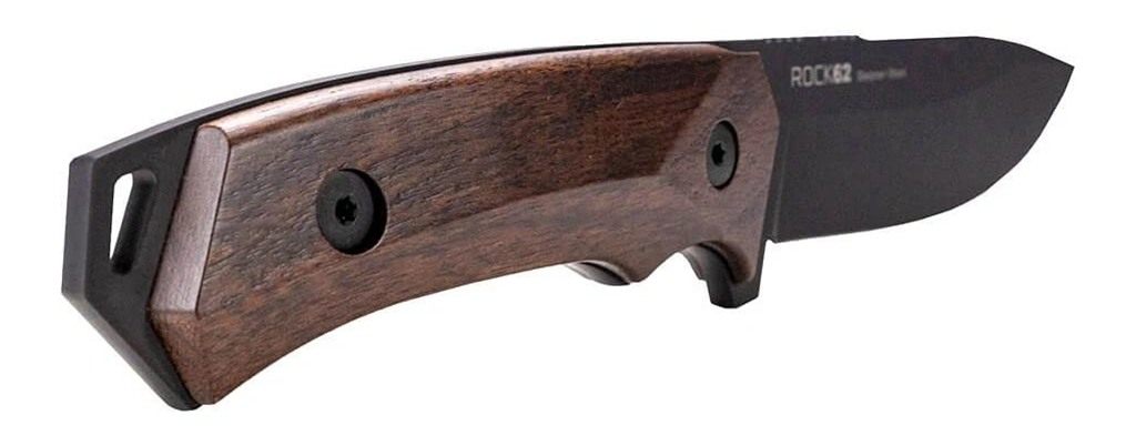 Woox Rock 62 Fixed Blade (Black - Walnut Handle) view 4