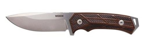 Woox Rock62 Fixed Knife 4-1/4in Drop Point Blade Walnut Checkered