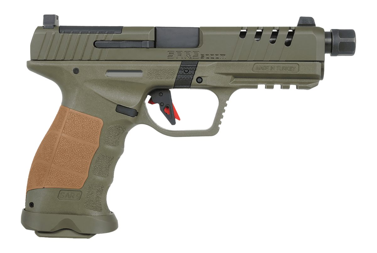 SAR USA Socom 9mm 10+1 5.20in Steel Slide OD Green Polymer Grip