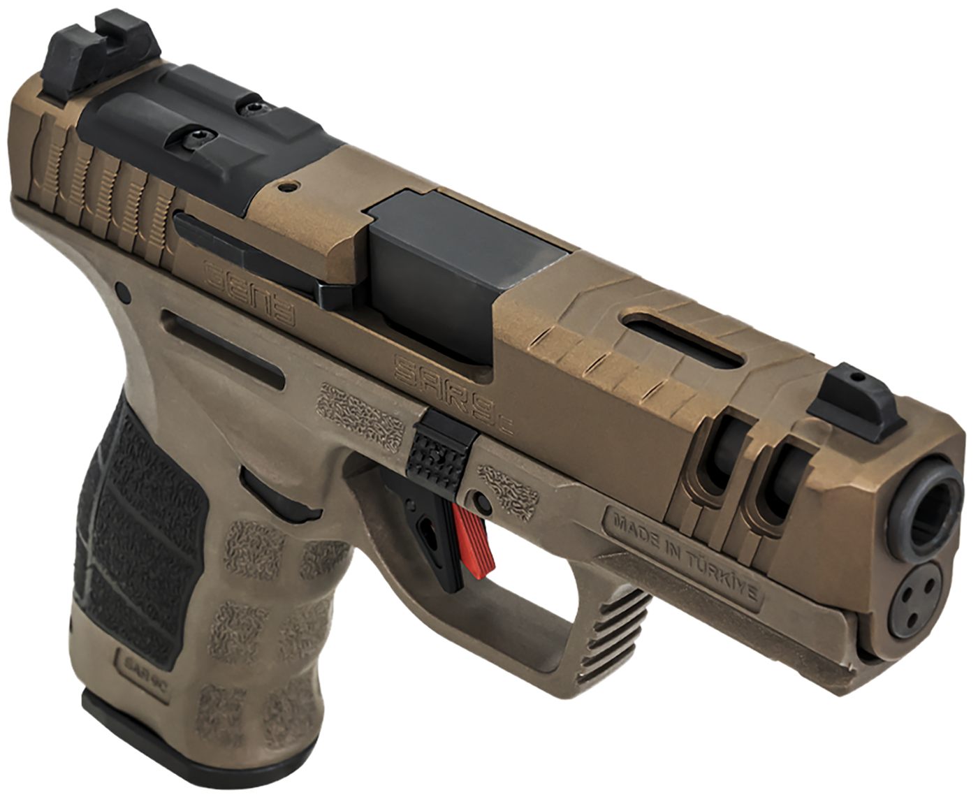 SAR USA C Gen3 Compact 9mm Luger 15+1 4in Black Steel Barrel, Bronze Optic