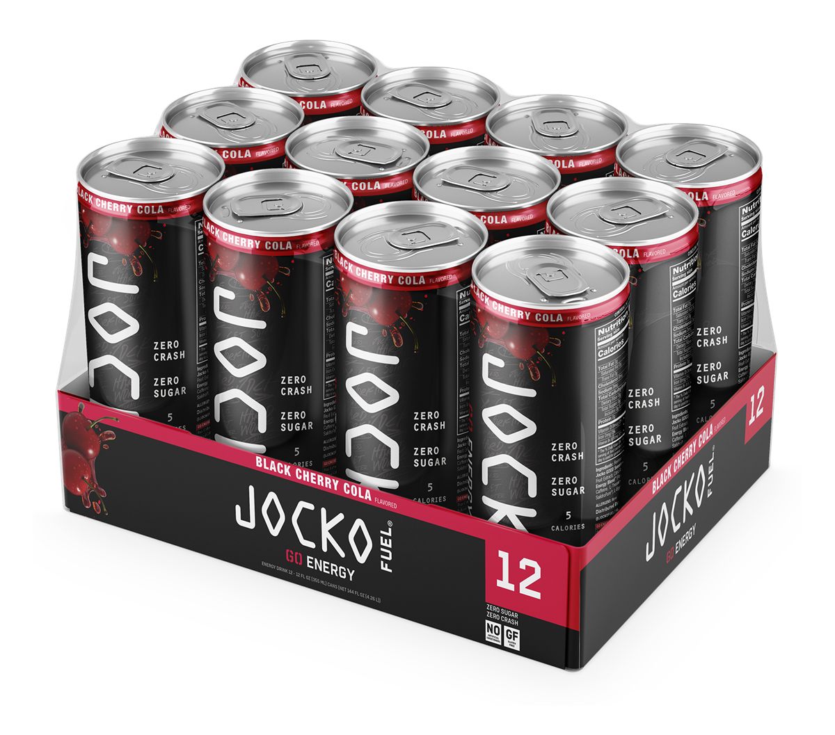 Jocko Fuel 29000 Black Cherry Vanilla Energy Drinks 12oz 12 Pack