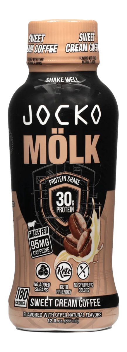 Jocko Fuel 29126 Sweet Cream Coffee Protein Shake 12oz 12 Pack