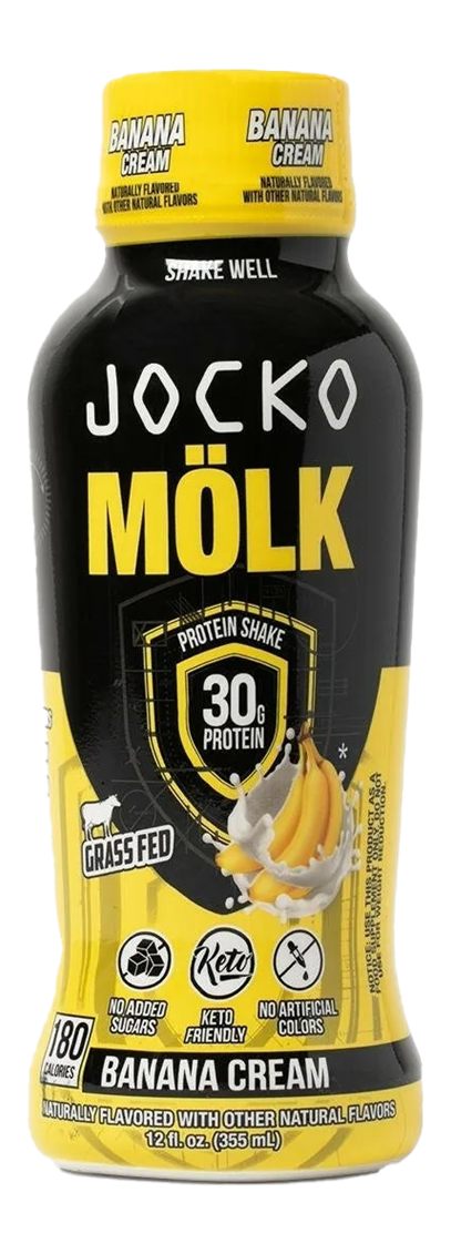 Jocko Fuel 29090 Banana Cream Protein Shake 12oz 12 Pack