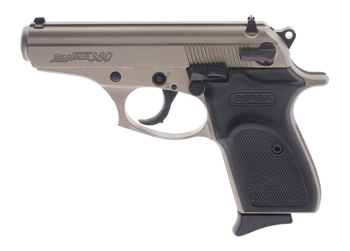 Bersa USA T380NKL8 Thunder Micro-Compact 380 ACP 8+1, 3.50in Satin Nickel S