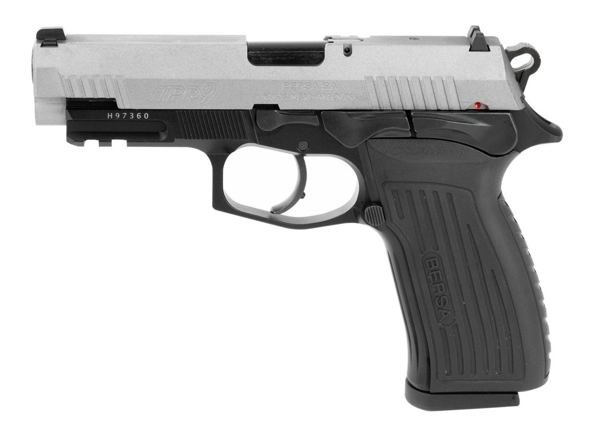 Bersa TPR9DT Full Size 9mm Luger 17+1, 4.30in Black Steel Barrel, Nickel Ce view 2