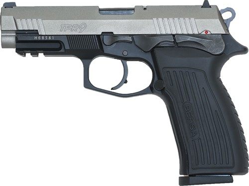 Bersa TPR9DT Full Size 9mm Luger 17+1, 4.30in Black Steel Barrel, Nickel Ce view 4