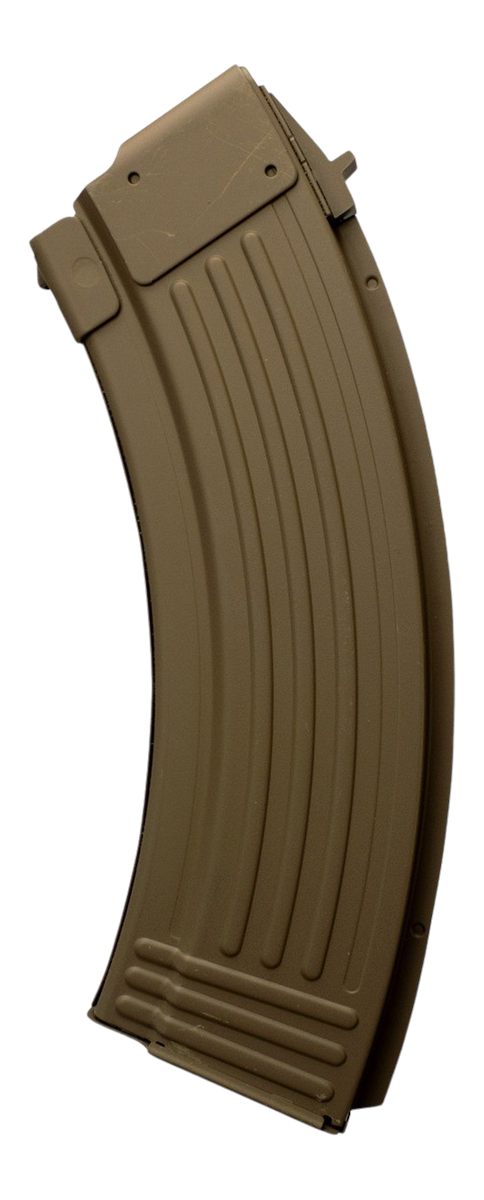 Global Ordnance 810091157466 30rd Fully Ribbed 7.62x39mm Fits AK-47 FDE Ste