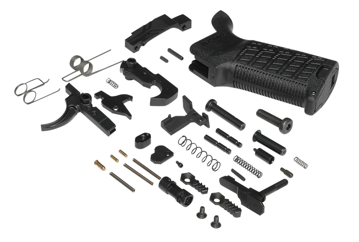 CMMG S5CA642 Zeroed Lower Parts Kit Black Grip, Ambi Safety Mag Catch, Mil