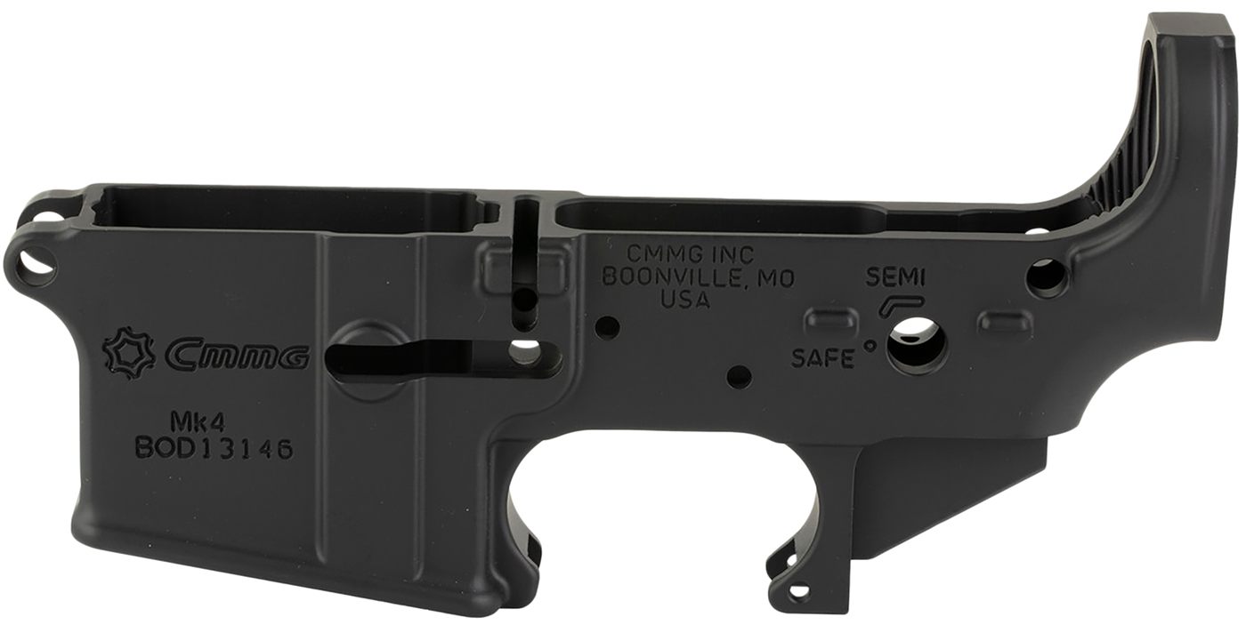 CMMG 55CA102AB Mk4 Lower Receiver Stripped, Armor Black Cerakote, Fits AR-1