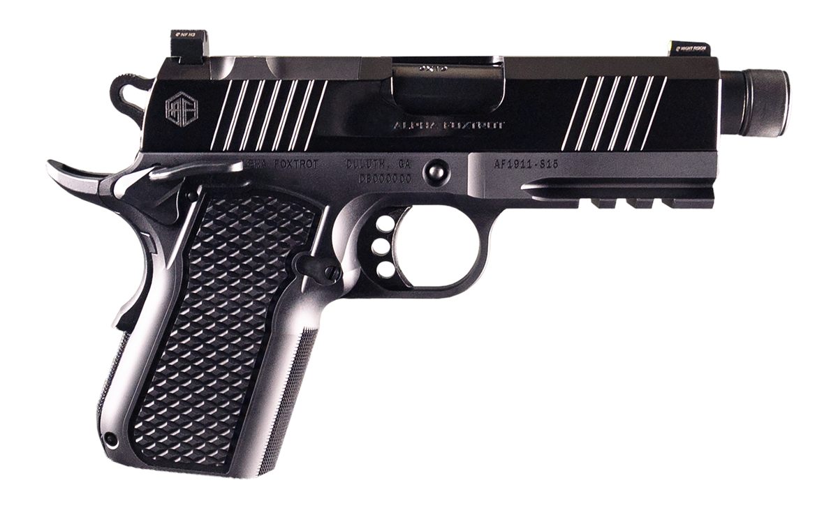 Alpha Foxtrot AF1911 S15 Polished Handgun 9mm Luger 15rd Magazine 3.5in Thr