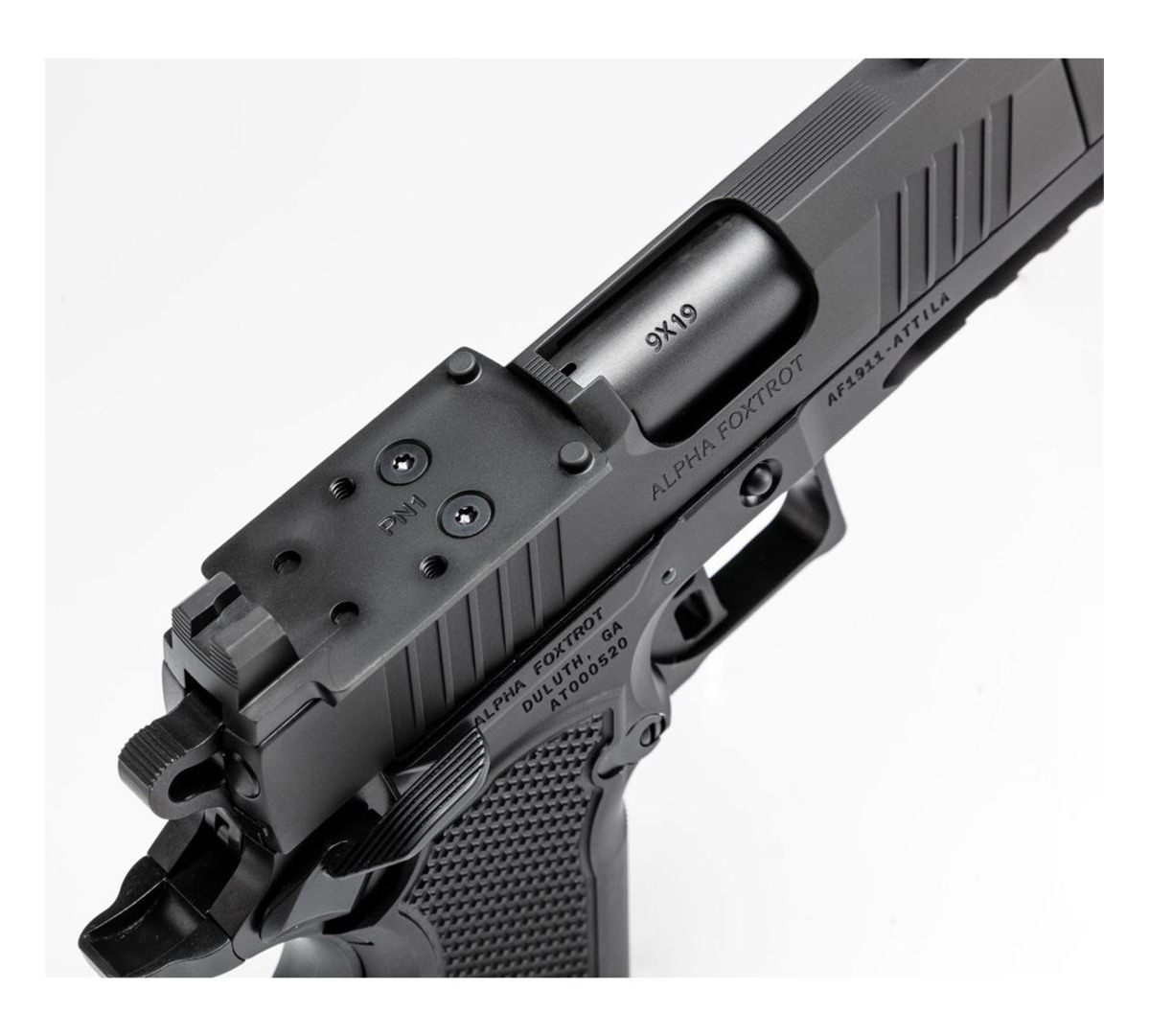Alpha Foxtrot AF1911-Attila MOS Handgun 9mm Luger 10rd Magazine(2) 3.5in Co view 2