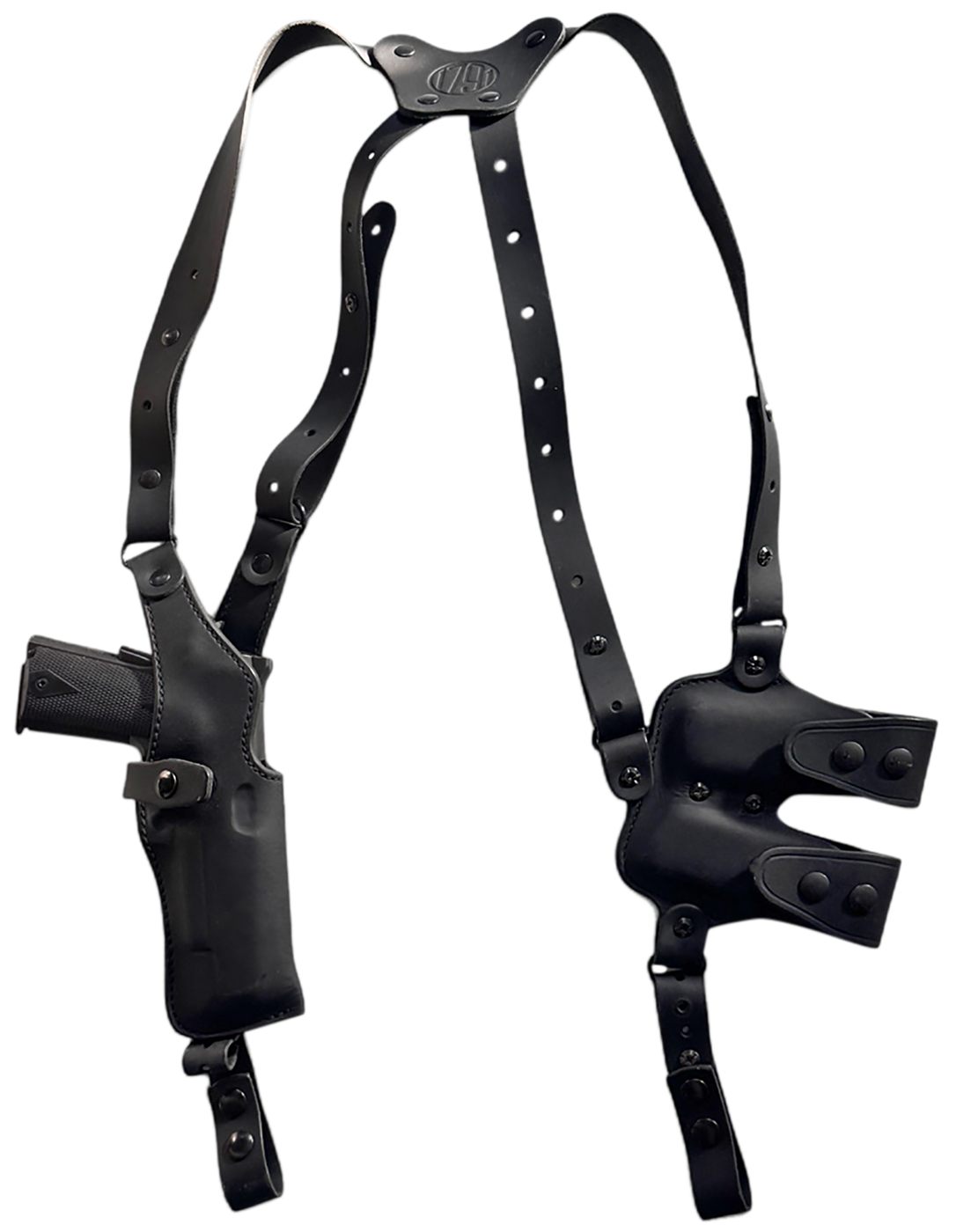1791 Gunleather NSS1SBLVR Optic Ready Shoulder Vertical Black Fits 1911 Rig